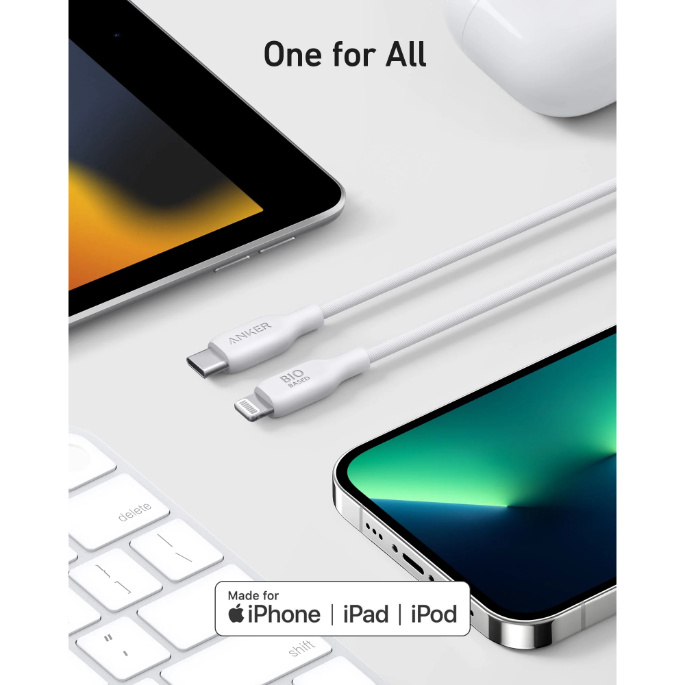 كابل USB-C إلى لايتنينج انكر 542 A80B1H21، قدرة 30 وات - 0.9 متر