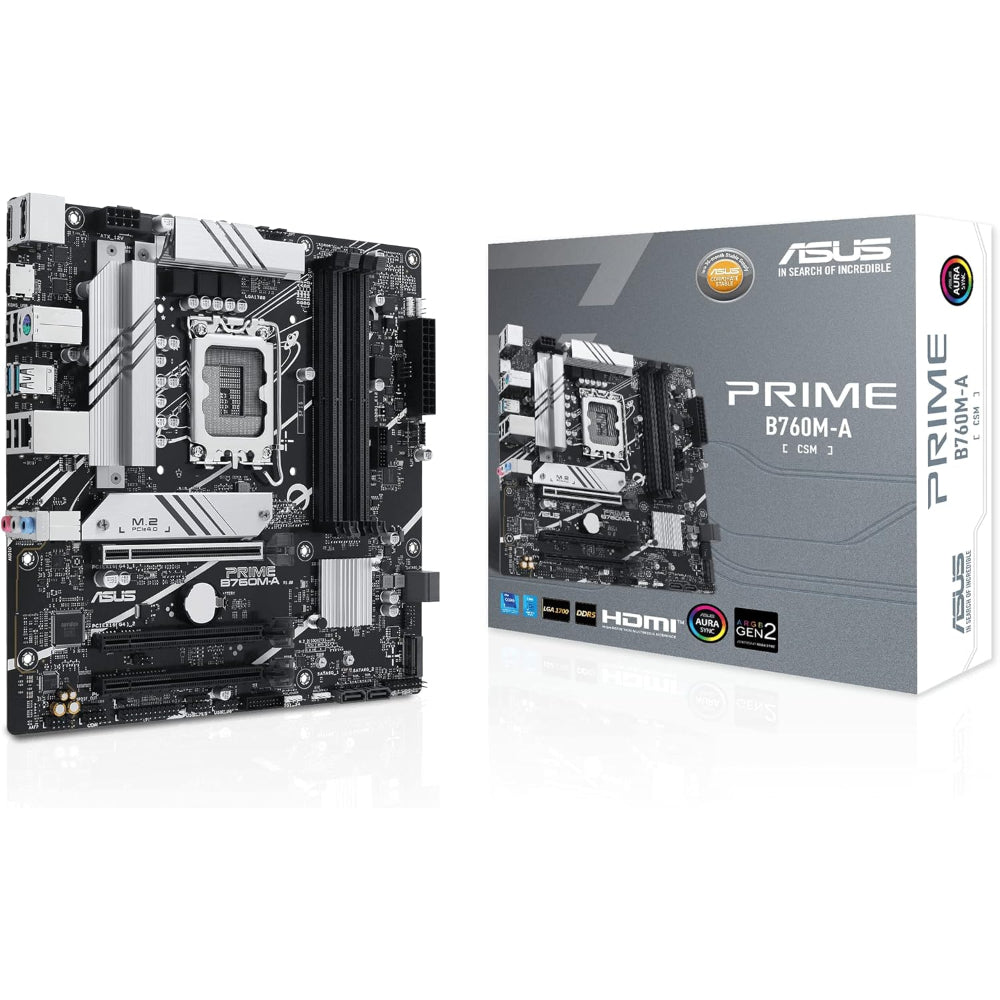 Asus PRIME B760M-A-CSM Motherboard, LGA 1700 Socket, DDR5 Memory