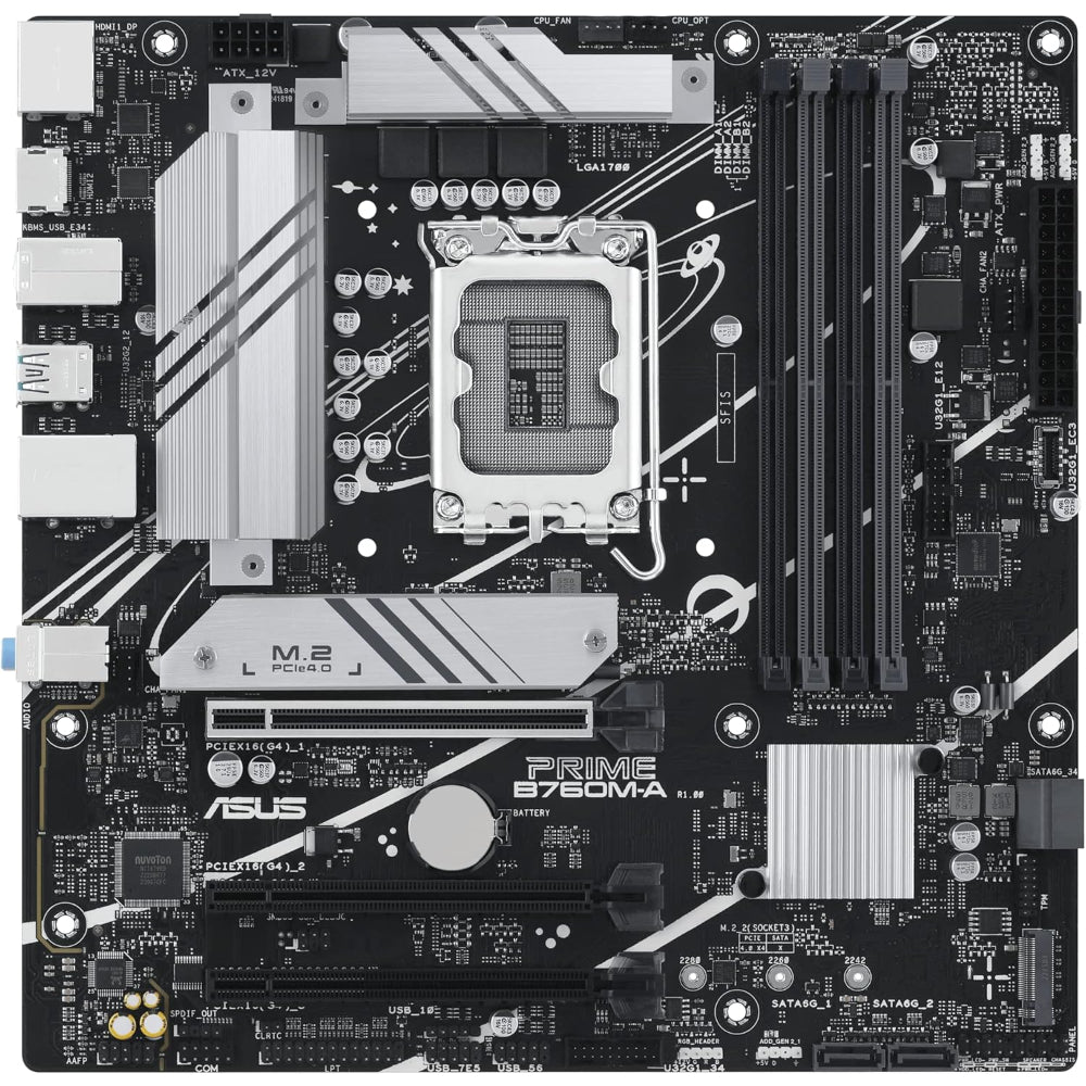 Asus PRIME B760M-A-CSM Motherboard, LGA 1700 Socket, DDR5 Memory
