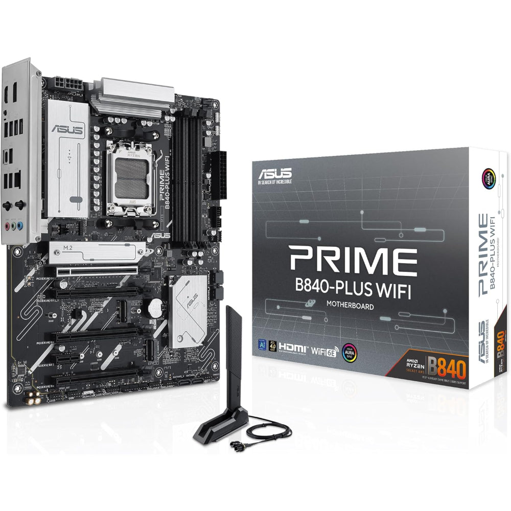 Asus PRIME B840-PLUS Wi-Fi 6E Motherboard, AM5 Socket, DDR5 Memory