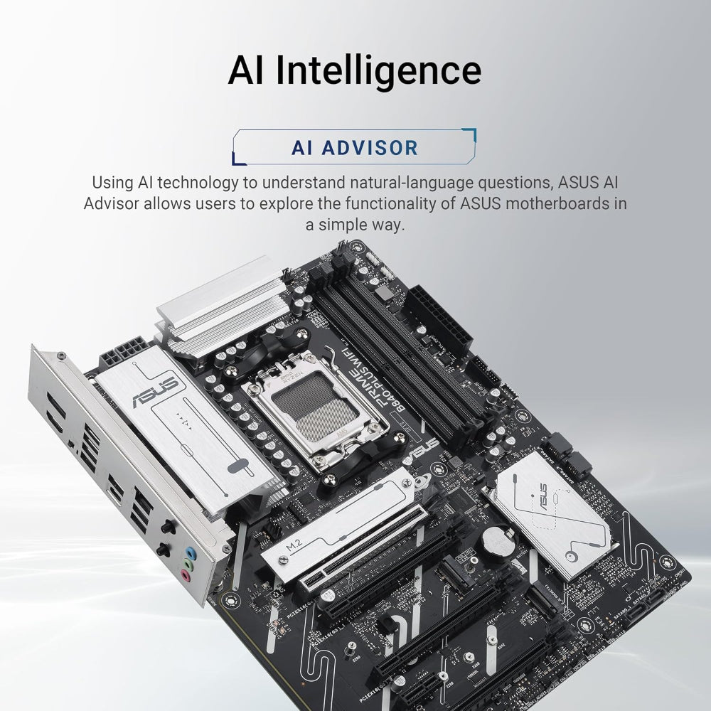 Asus PRIME B840-PLUS Wi-Fi 6E Motherboard, AM5 Socket, DDR5 Memory