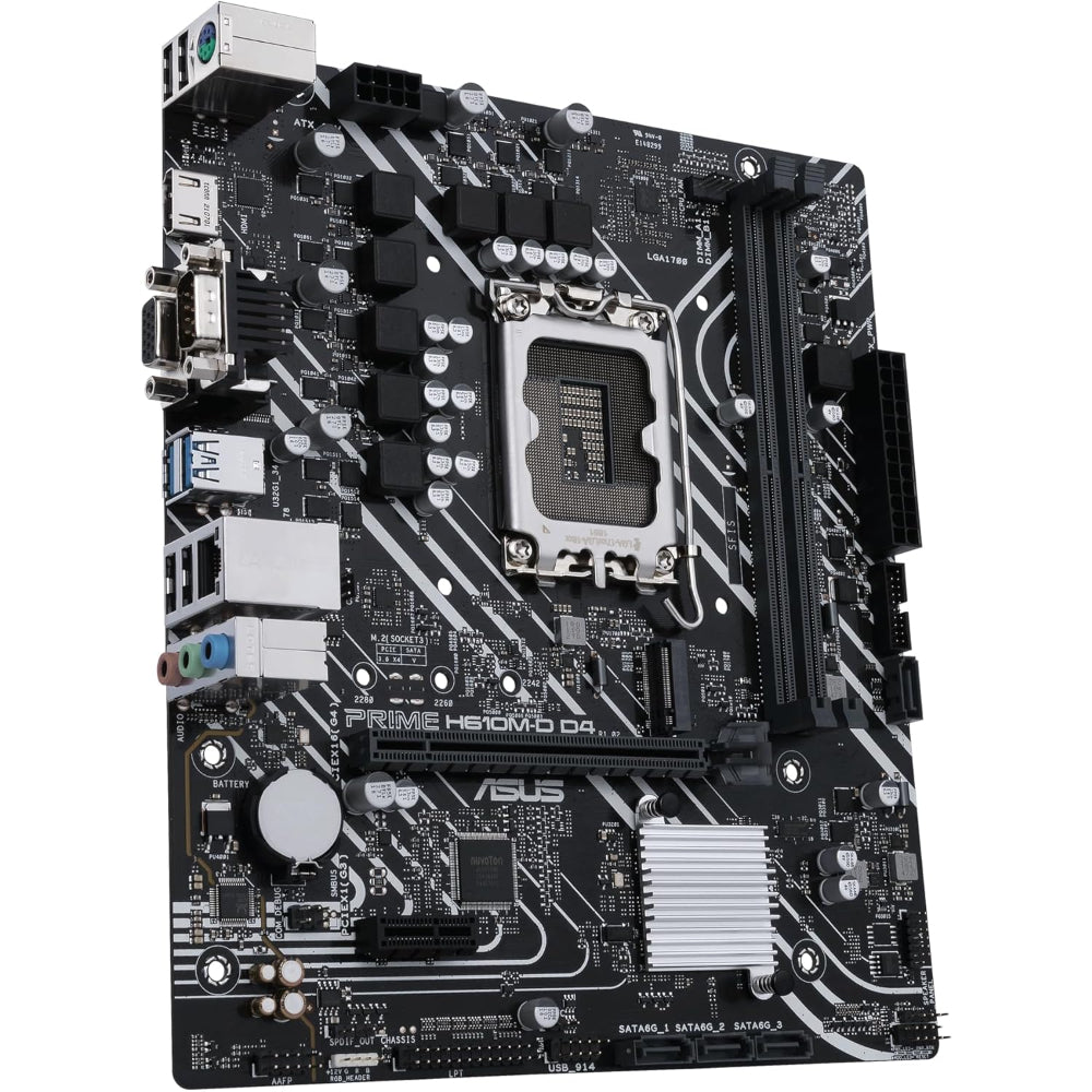 Asus PRIME H610M-D D4 Motherboard, LGA 1700 Socket, DDR4 Memory