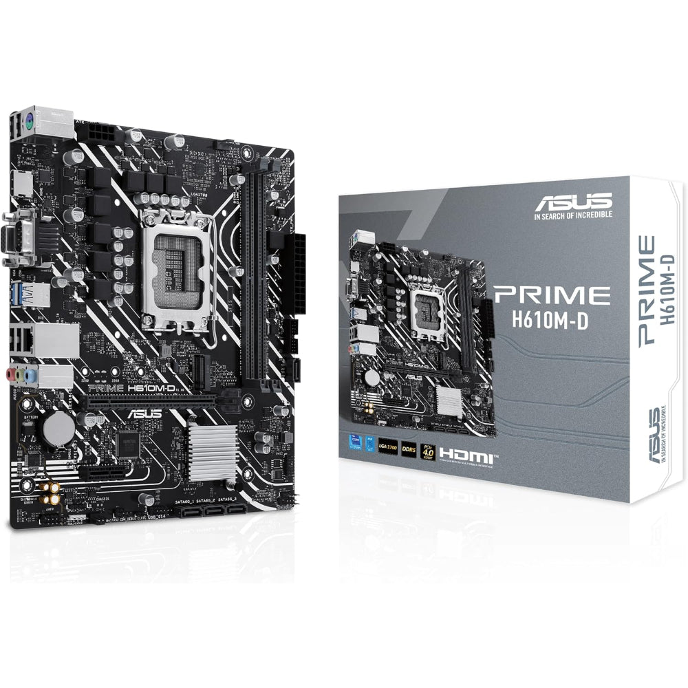 Asus PRIME H610M-D Motherboard, LGA 1700 Socket, DDR5 Memory