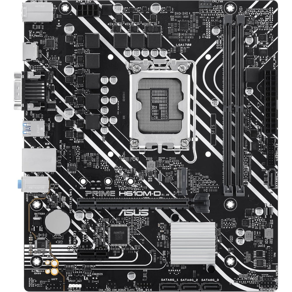 Asus PRIME H610M-D Motherboard, LGA 1700 Socket, DDR5 Memory