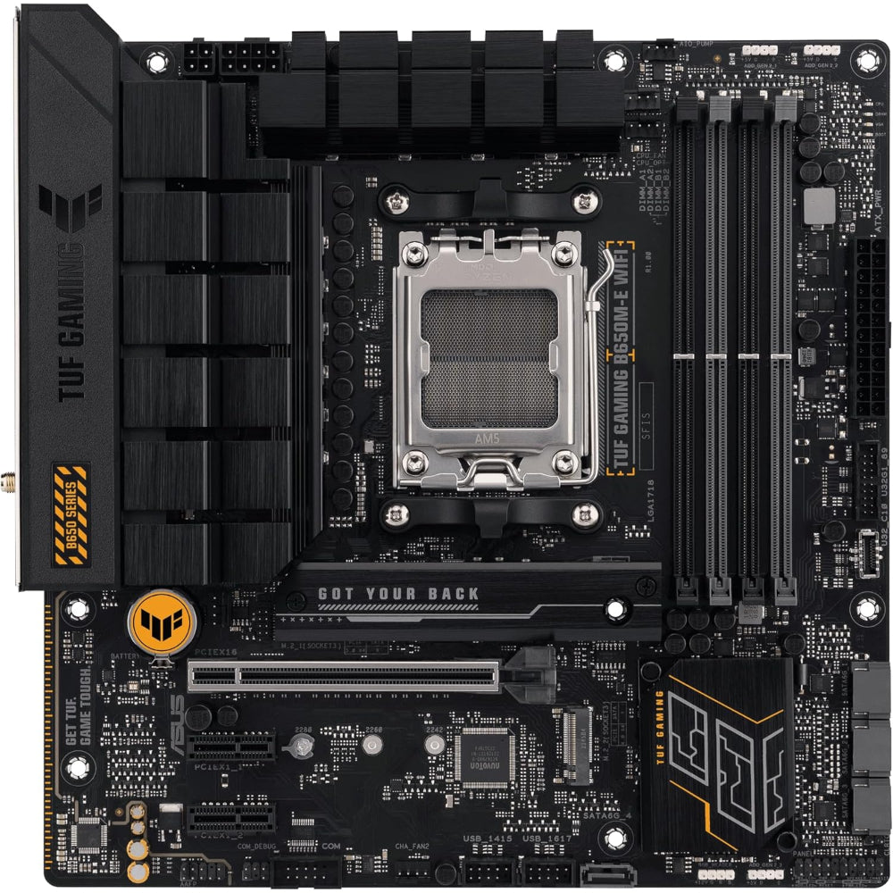 Asus TUF GAMING B650M-E WIFI 6 Motherboard, AM5 Socket, DDR5 Memory