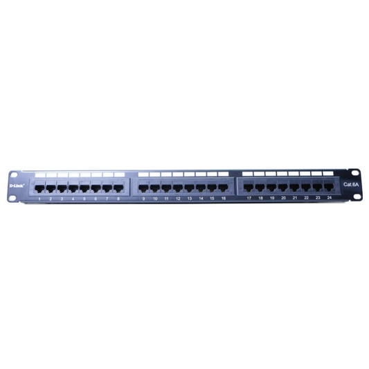 D-Link NPP-6A1BLK242 Cat6A Patch Panel, 24 Ports