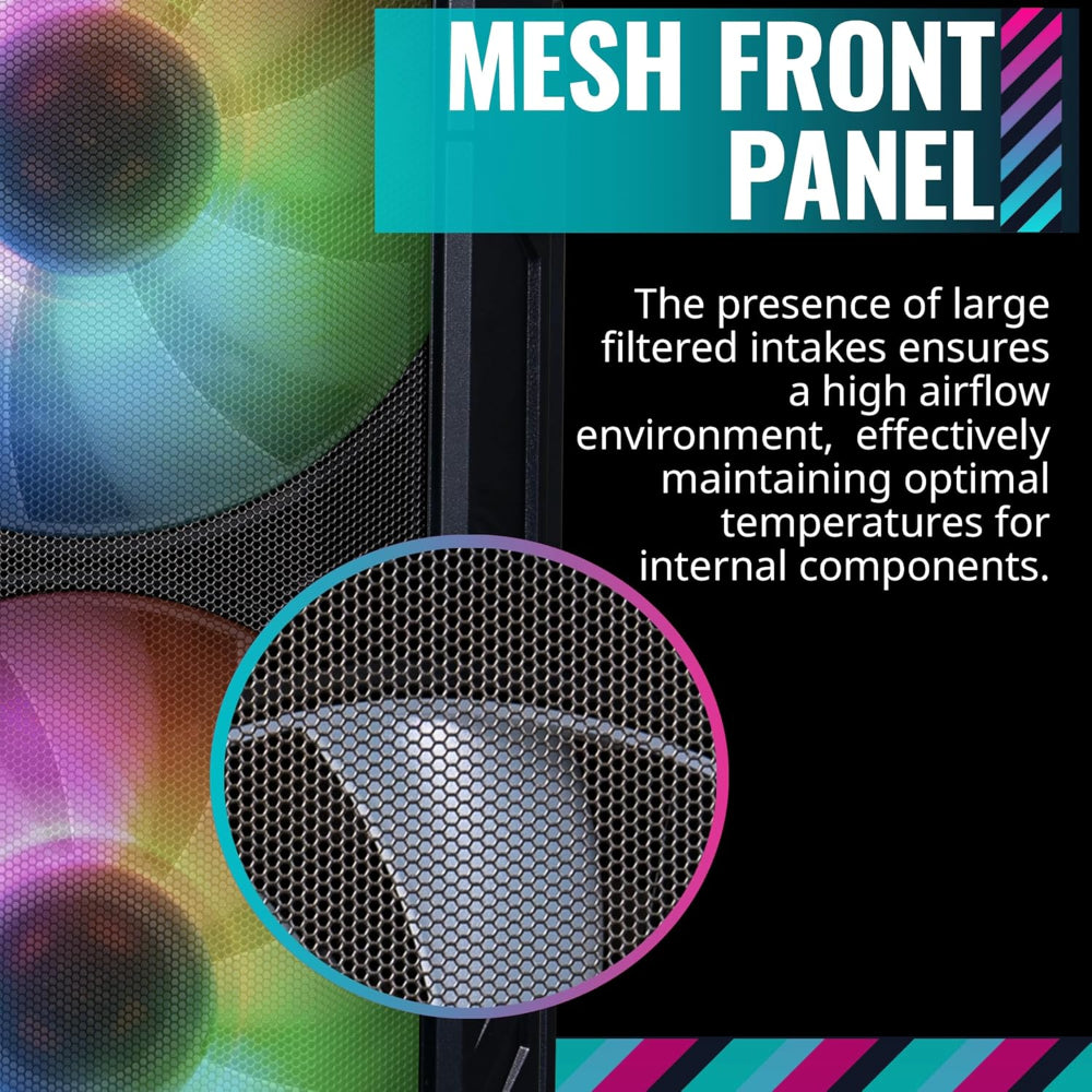 Cooler Master HAF 500 ATX Mid-Tower PC Case with 3 ARGB Fans