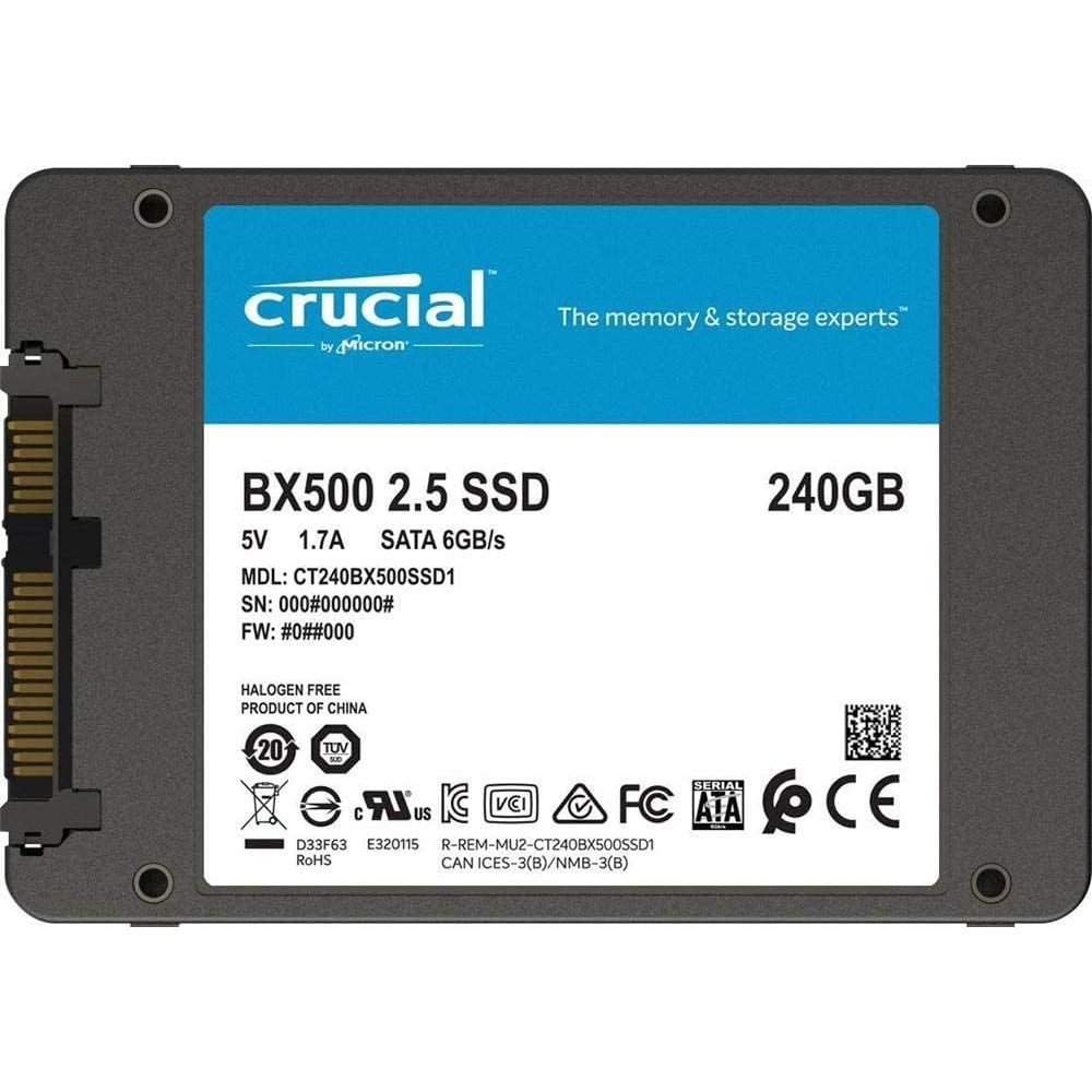 Crucial BX500 SATA SSD 240GB - 540MB/s