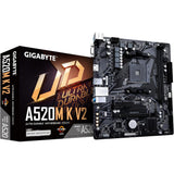 مازر بورد جيجابايت A520M K V2، مقبس AM4، ذاكرة DDR4