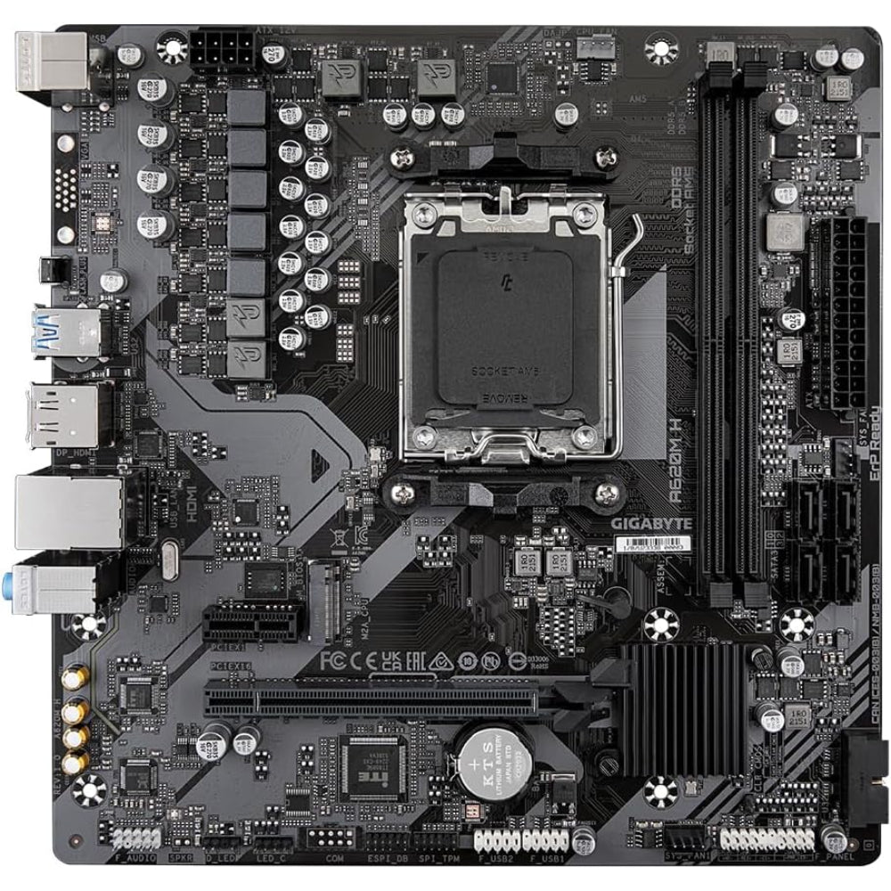 Gigabyte A620M H Motherboard, AM5 Socket, DDR5 Memory