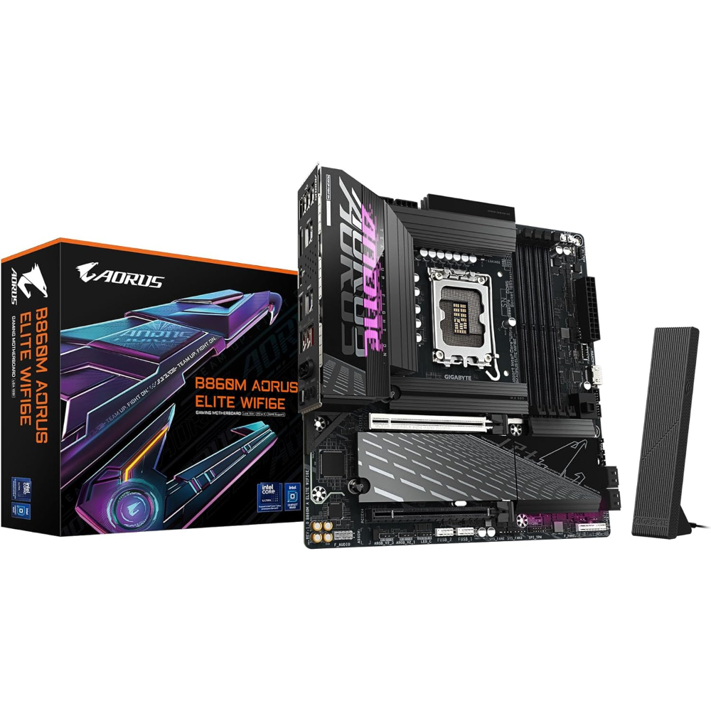 Gigabyte B860M AORUS ELITE Motherboard, LGA 1851 Socket, DDR5 Memory