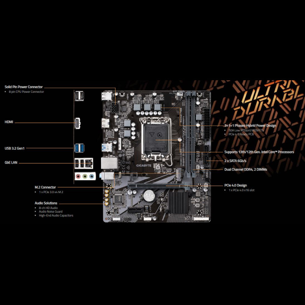 مازر بورد جيجابايت H610M K، مقبس LGA 1700، ذاكرة DDR4