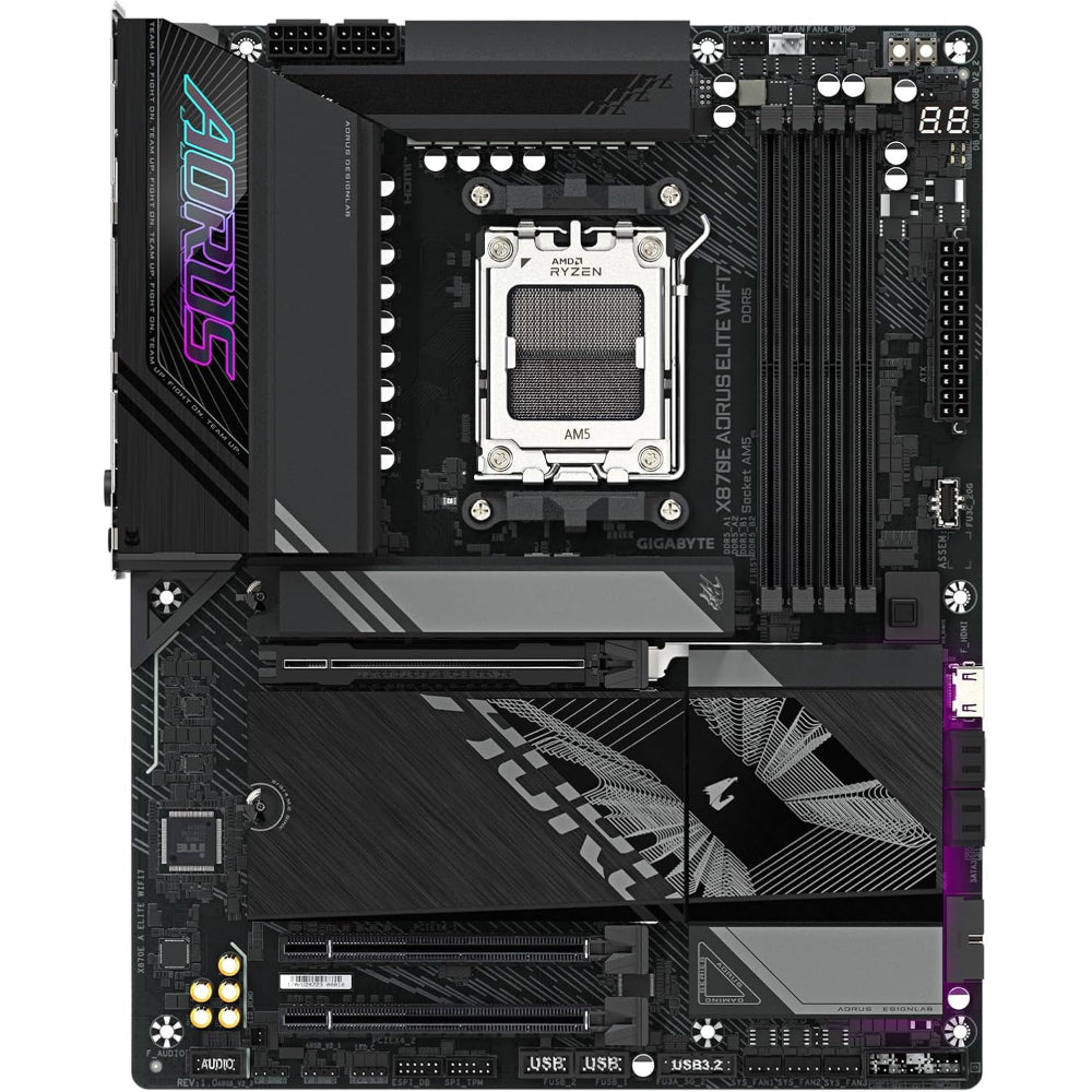 مازر بورد جيجابايت X870E اوروس ايليت واي فاي 7، مقبس AM5، ذاكرة DDR5