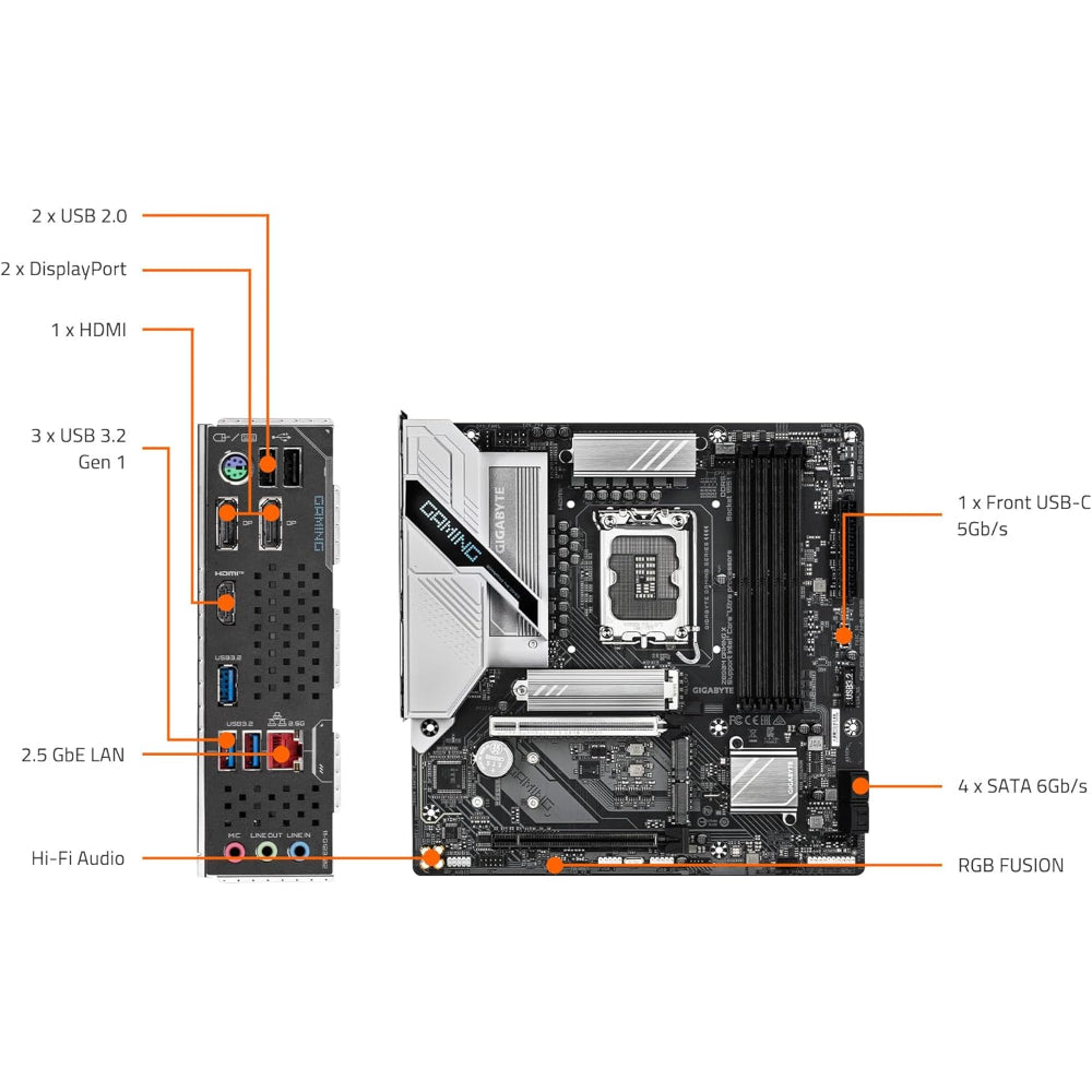 مازر بورد جيجابايت Z890M جيمنج X، مقبس LGA 1851، ذاكرة DDR5