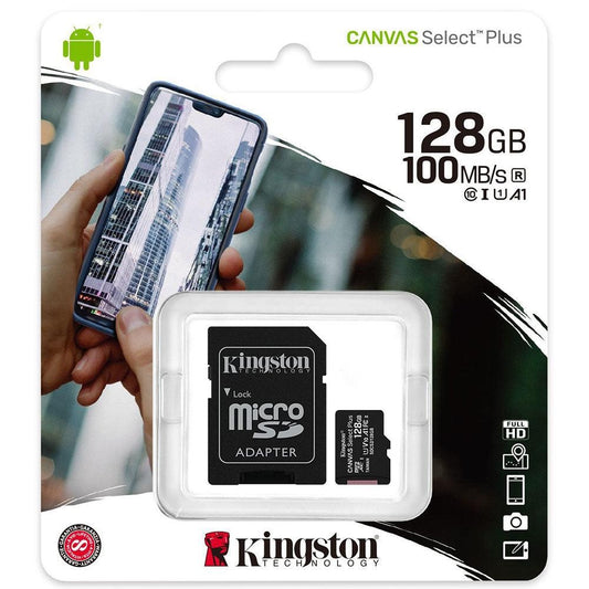 Kingston Canvas Select Plus Micro SD Memory Card With Adapter - 128GB