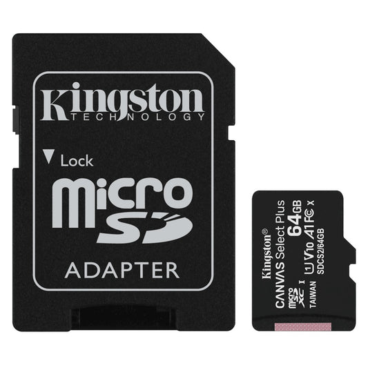 Kingston Canvas Select Plus Micro SD Memory Card With Adapter - 64GB