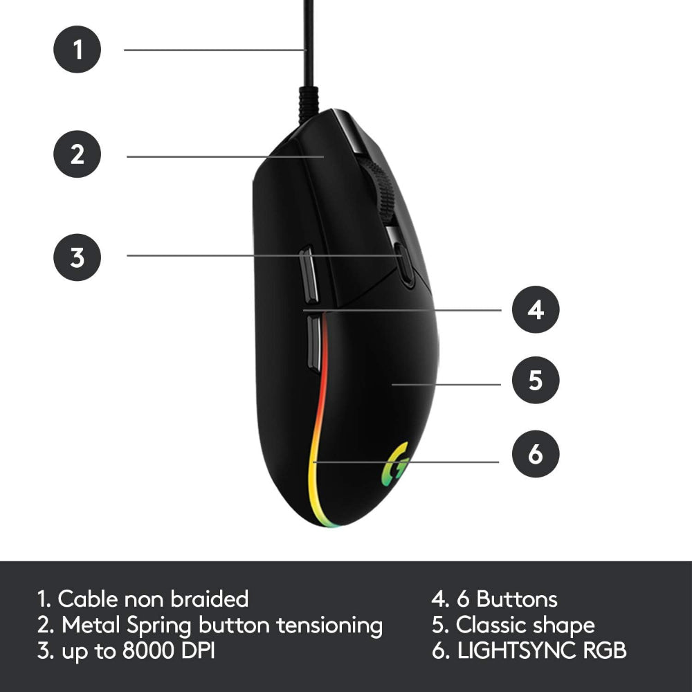 Logitech G102 LightSync Wired Gaming Mouse
