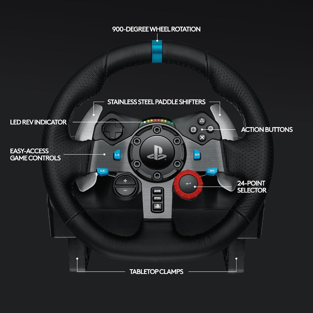 Logitech G29 Racing Games Steering Wheel, With Racing Pedals