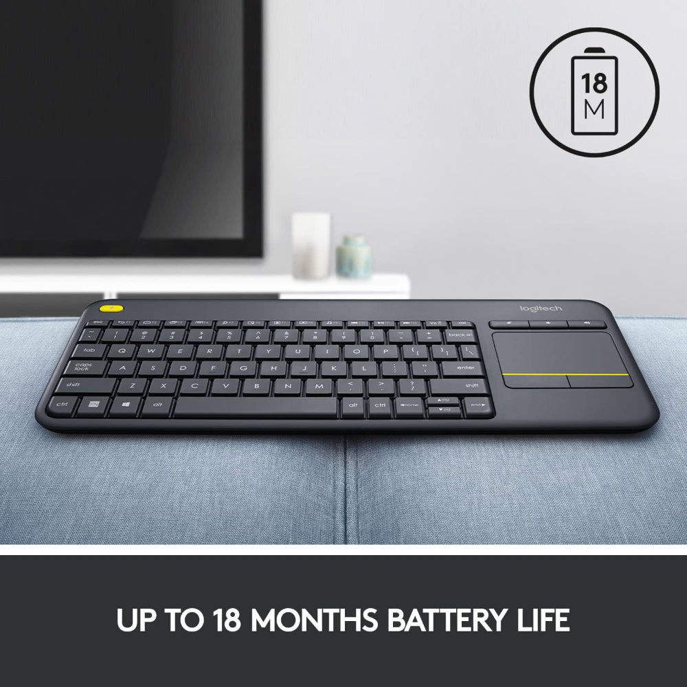 Logitech K400 Plus Wireless Keyboard, With Built-in Touchpad