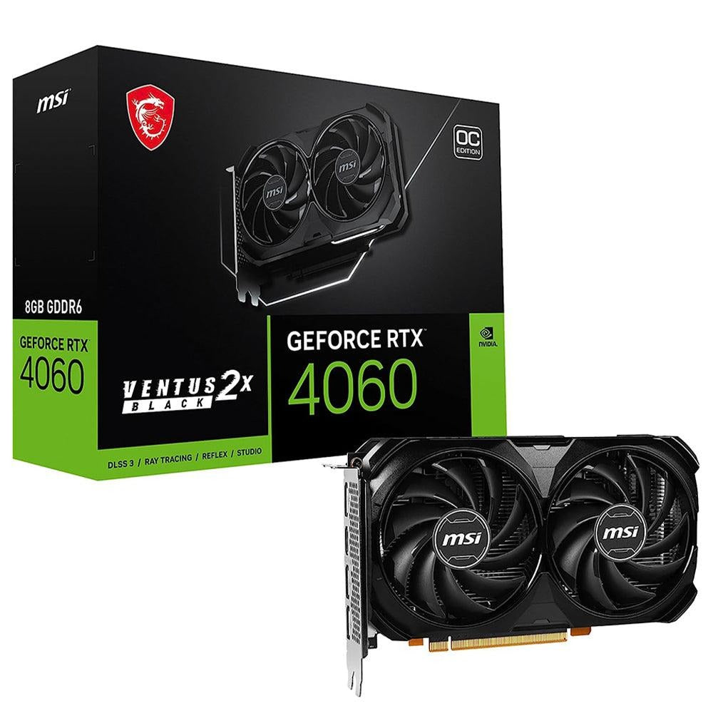 MSI GeForce RTX 4060 VENTUS 2X BLACK OC 8GB GDDR6 Graphics Card