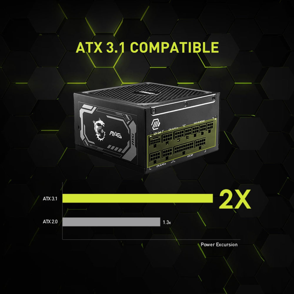 MSI MAG A1250GL PCIE5 1200W PSU 80 PLUS Gold Fully Modular