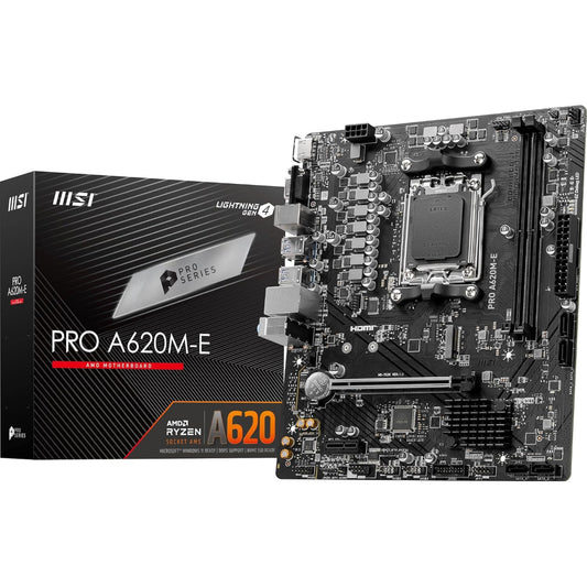 MSI PRO A620M-E Motherboard, AM5 Socket, DDR5 Memory