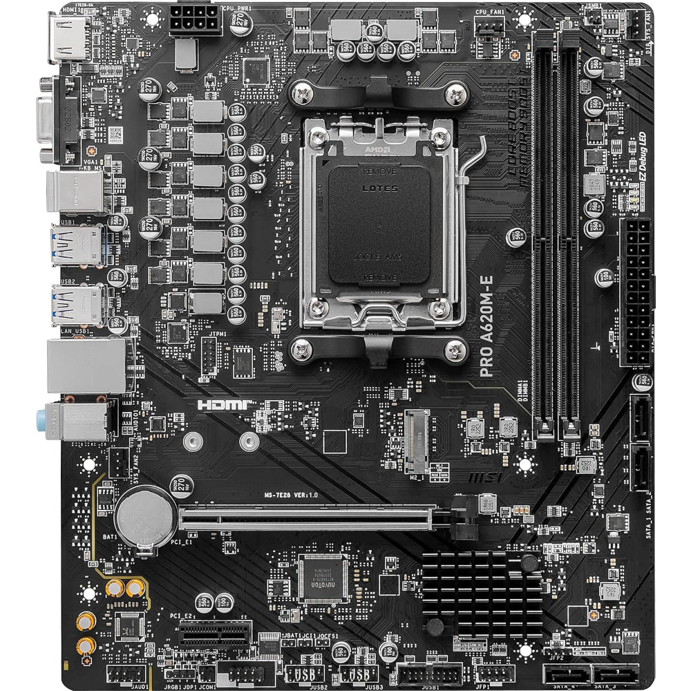 MSI PRO A620M-E Motherboard, AM5 Socket, DDR5 Memory