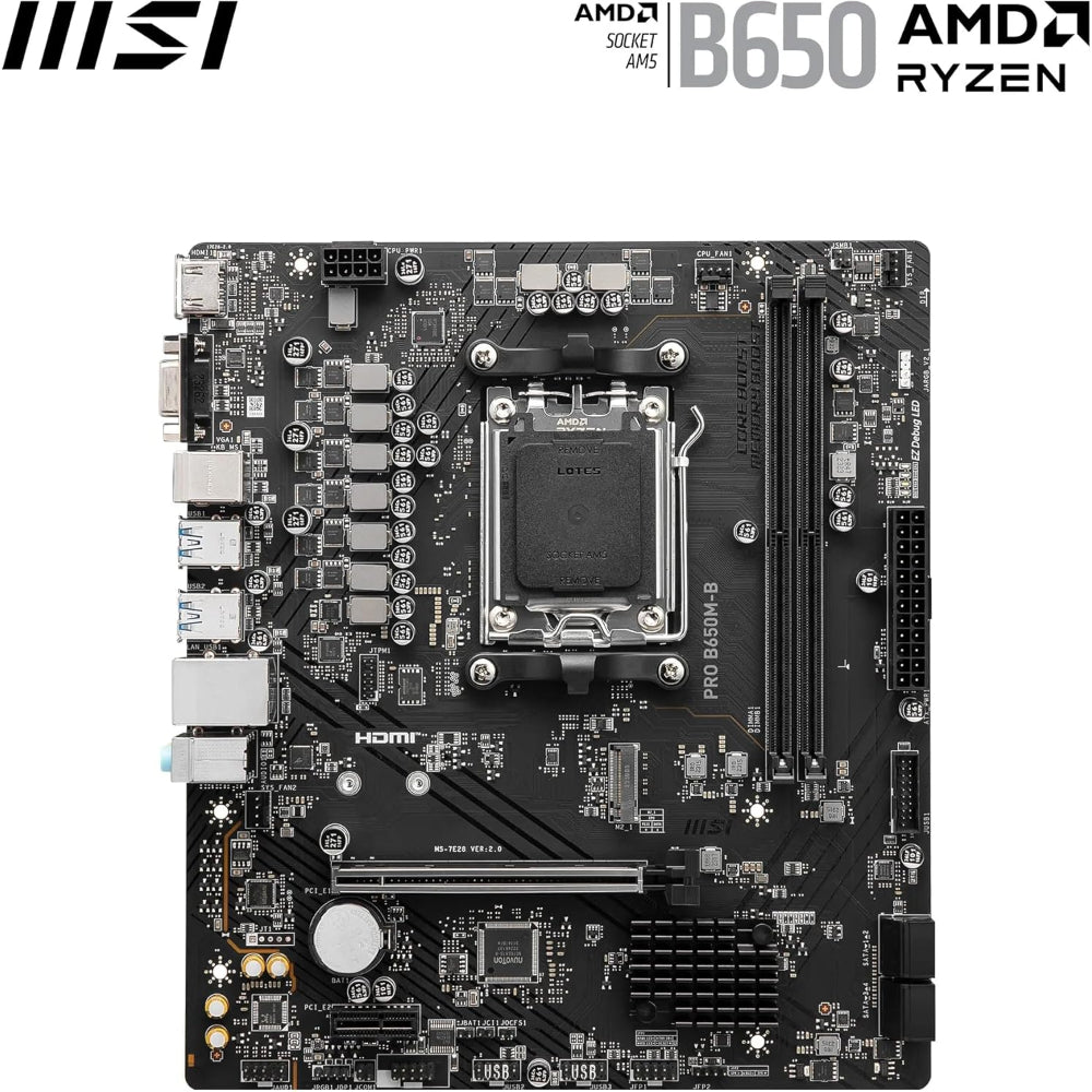 MSI PRO B650M-B Motherboard, AM5 Socket, DDR5 Memory