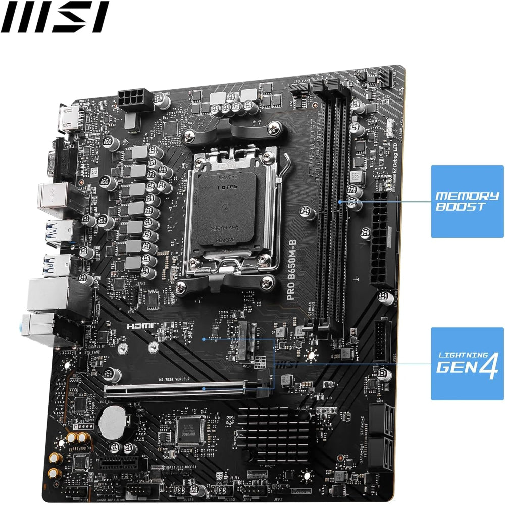 MSI PRO B650M-B Motherboard, AM5 Socket, DDR5 Memory