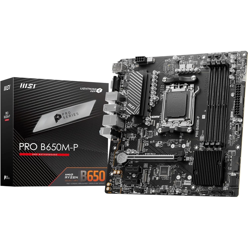 MSI PRO B650M-P Motherboard, AM5 Socket, DDR5 Memory