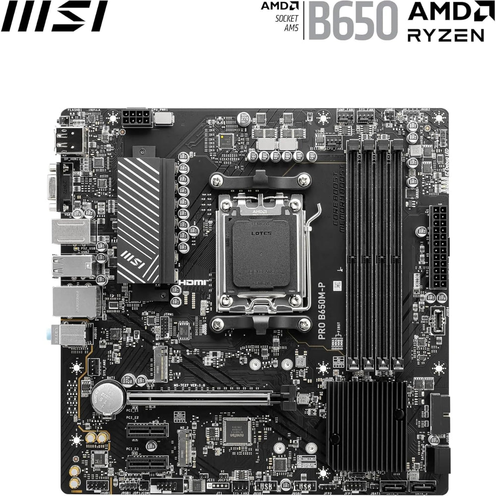 MSI PRO B650M-P Motherboard, AM5 Socket, DDR5 Memory
