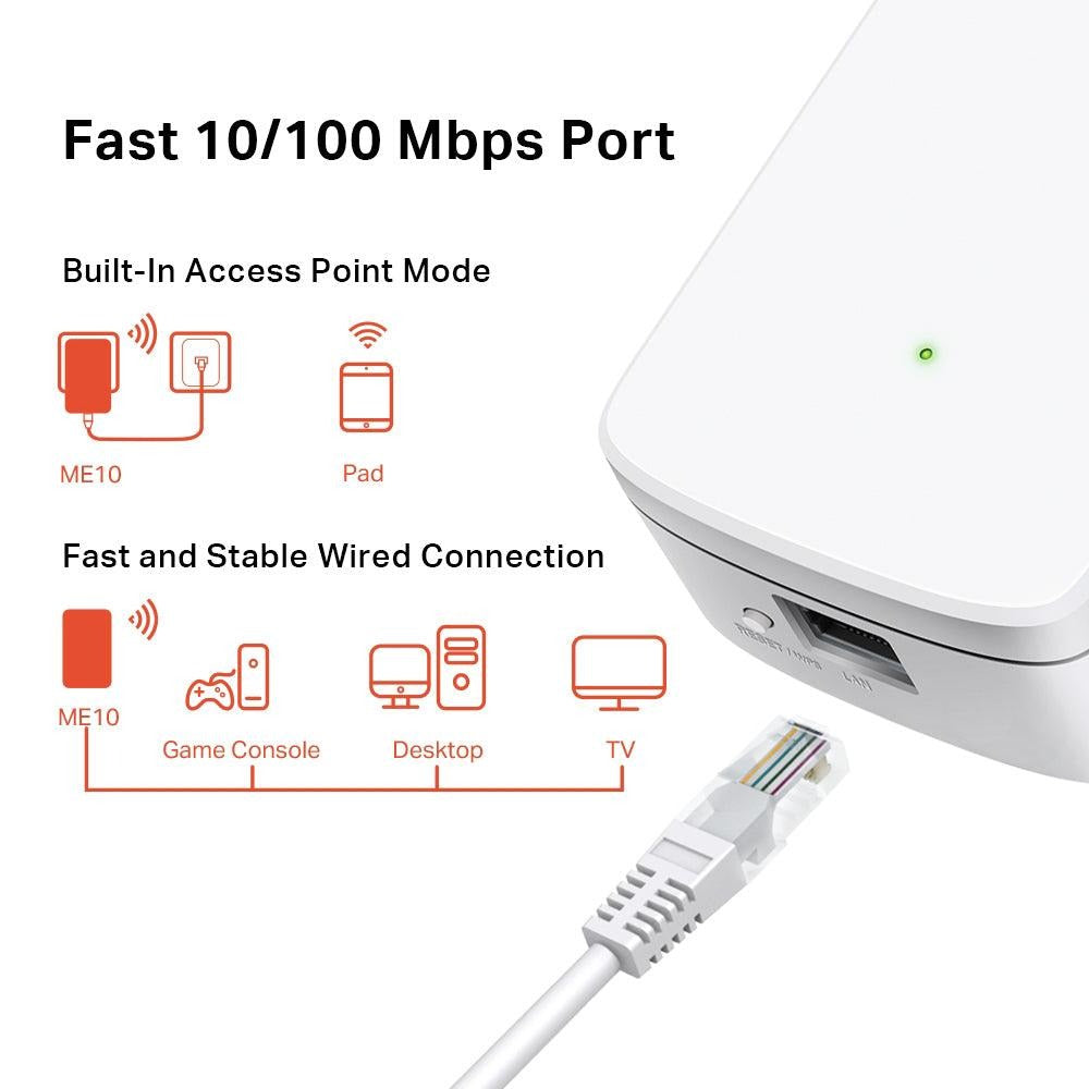 Mercusys ME10 Wi-Fi Range Extender, 300Mbps
