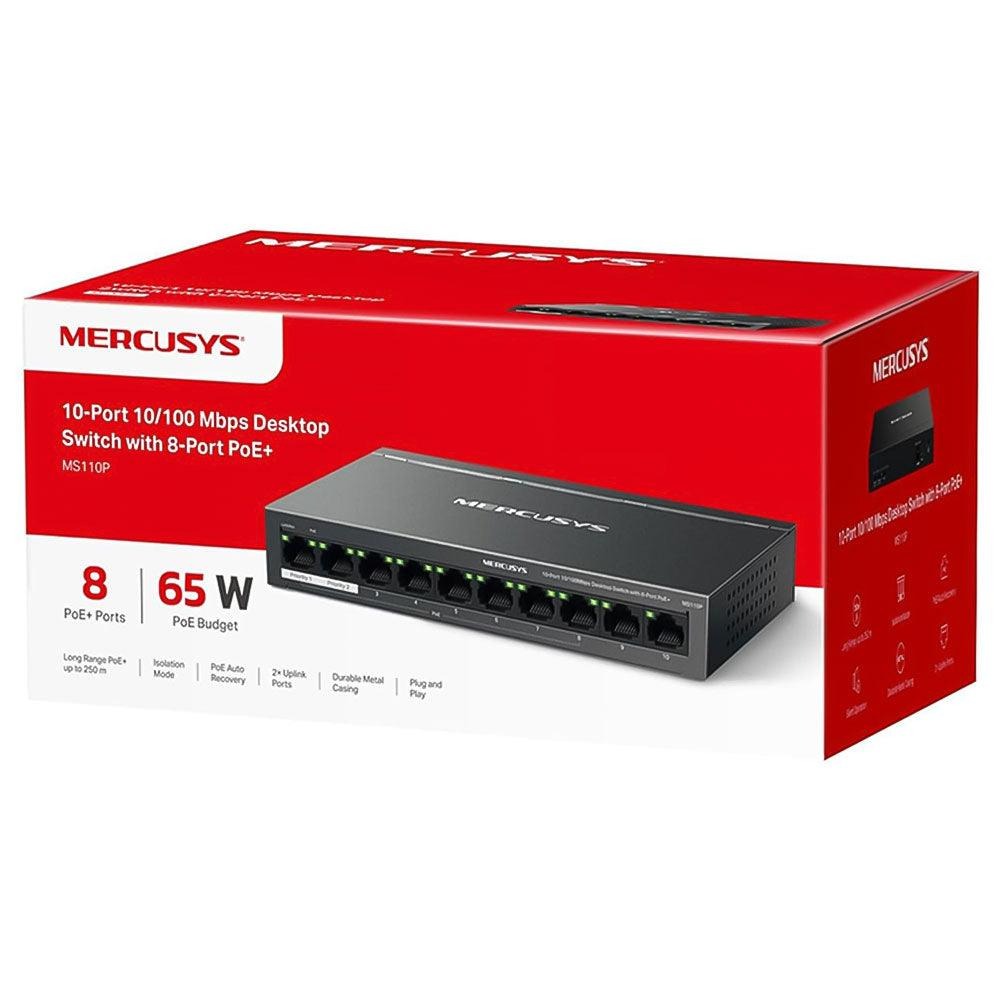 Mercusys MS110P Unmanaged PoE Switch, 10 Ports