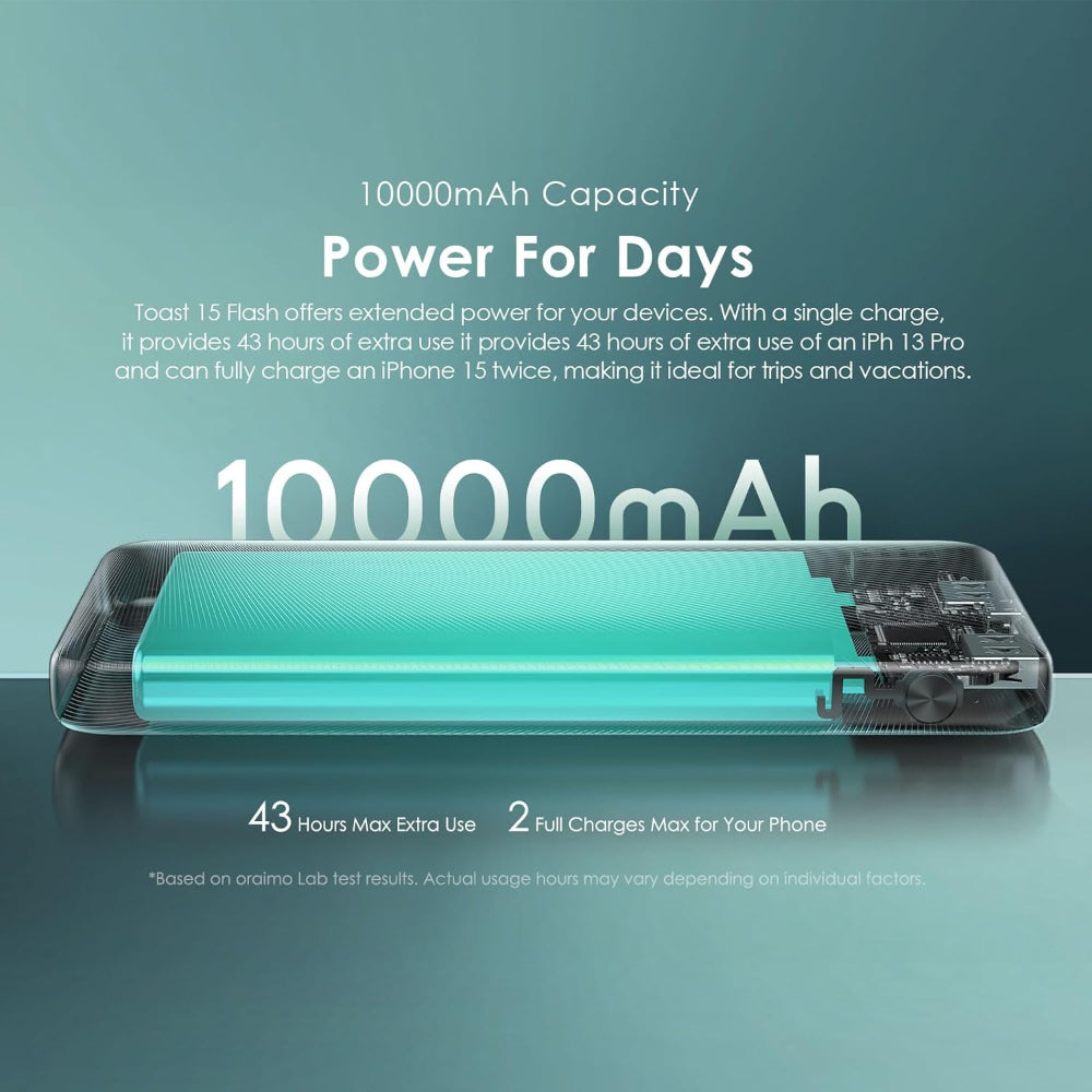 Oraimo Toast 15 Flash OPB-1100 Power Bank, 10000mAh, 15W