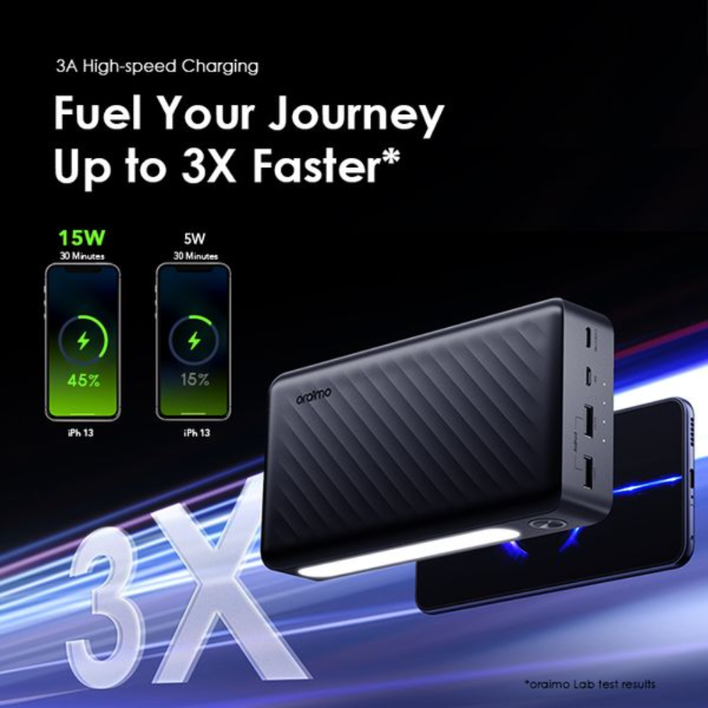باور بانك اورايمو ترافيلر 3 ليت OPB-1270، سعة 27000 مللي امبير، 15 وات