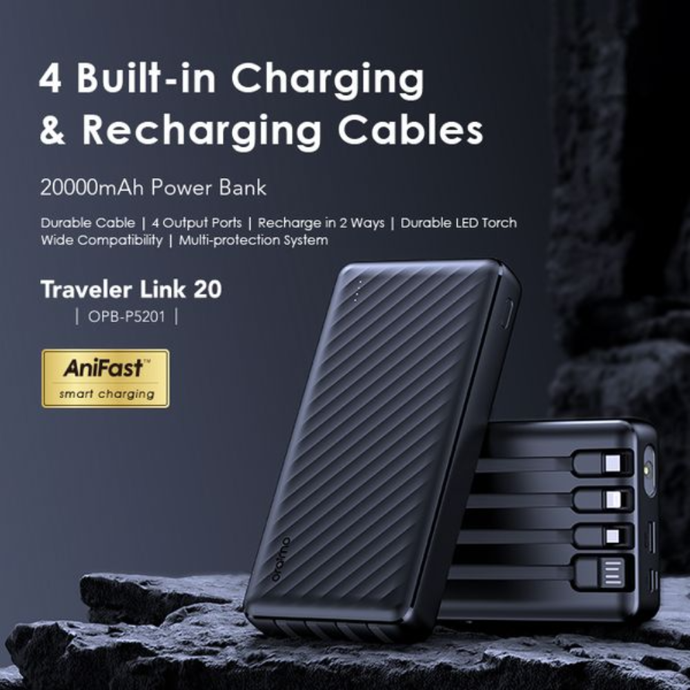 Oraimo Traveler Link 20 OPB-P5201 Power Bank, 20000mAh, 12W