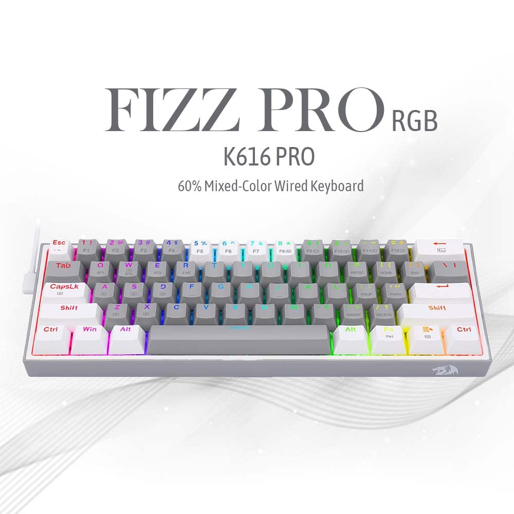 Redragon K616 Fizz Pro Wireless/Wired Gaming Keyboard