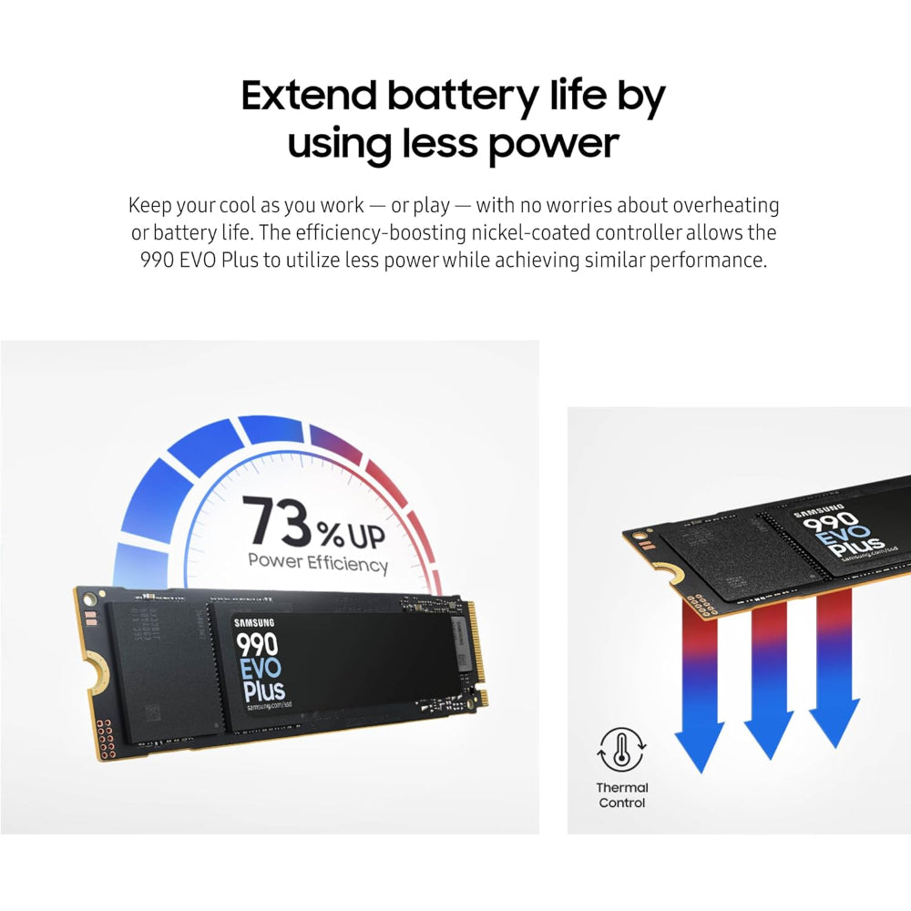 Samsung 990 EVO Plus NVMe M.2 SSD 2TB - 7250MB/s
