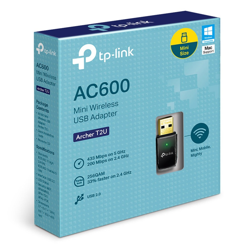TP-Link Archer T2U Wi-Fi USB Adapter, 600Mbps