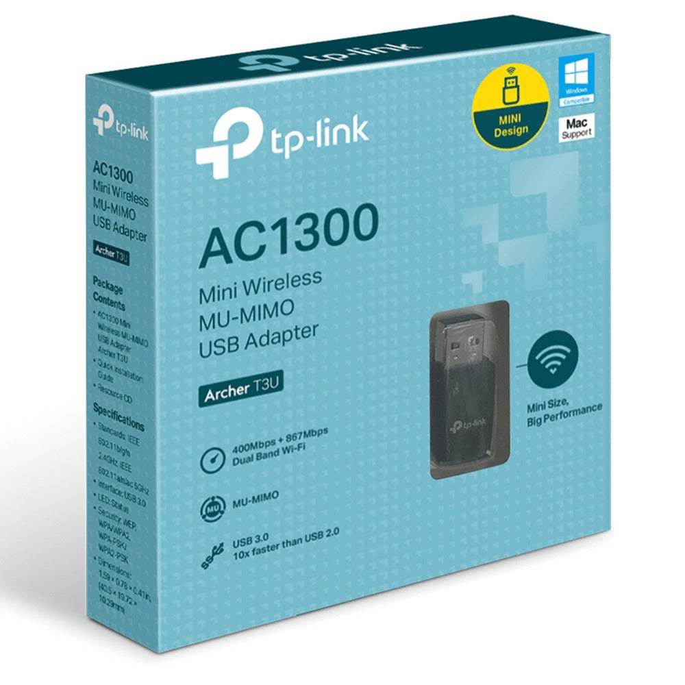 محول USB واي فاي تي بي لينك ارتشر T3U، سرعة 1300 ميجابت في الثانية