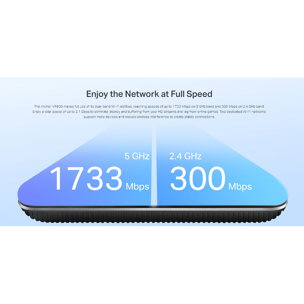 TP-Link Archer VR2100 AC2100 VDSL/ADSL Modem Router, 4 Ports, 2100Mbps