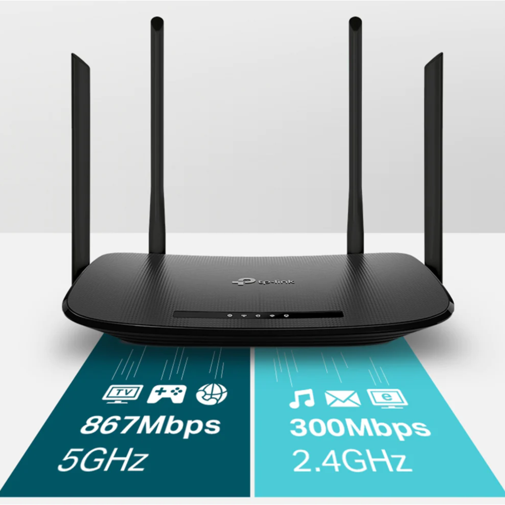 راوتر مودم VDSL/ADSL تي بي لينك ارتشر VR300، عدد 4 منافذ، سرعة 1200 ميجابت في الثانية