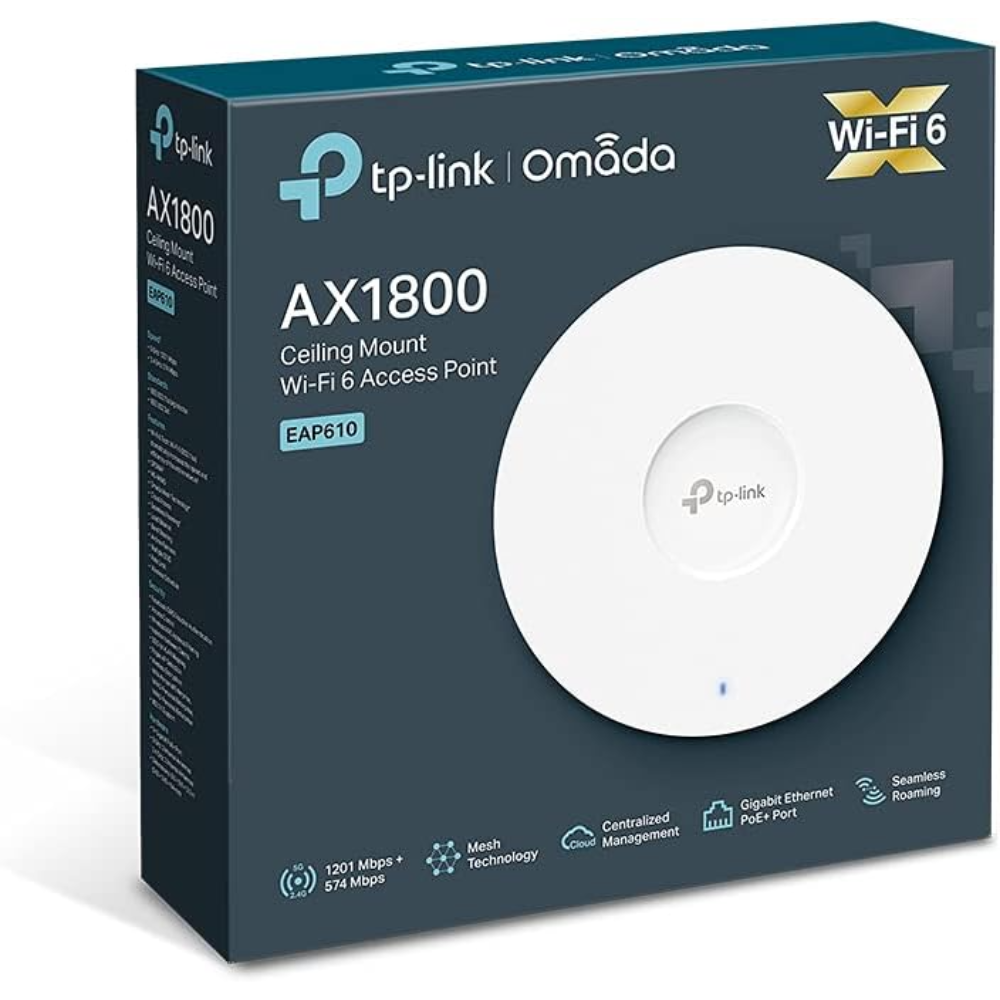 TP-Link EAP610 AX1800 Ceiling Mount Access Point, 1800Mbps