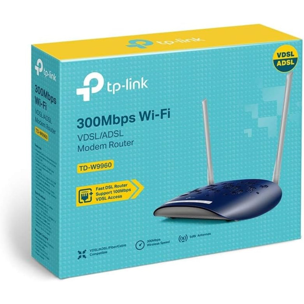 TP-Link TD-W9960 VDSL/ADSL Modem Router, 4 Ports, 300Mbps