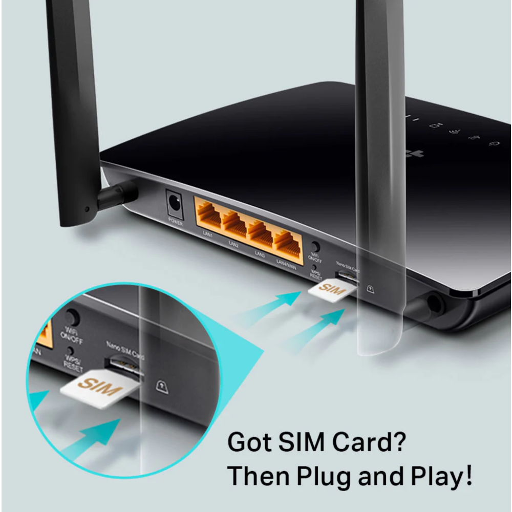 TP-Link TL-MR6400 4G Router, 4 Ports, 300Mbps