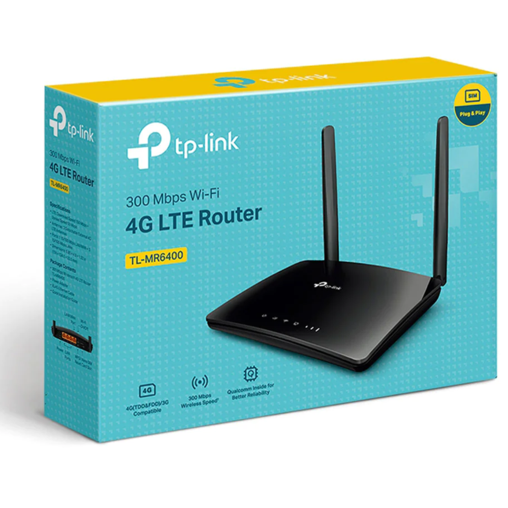 TP-Link TL-MR6400 4G Router, 4 Ports, 300Mbps