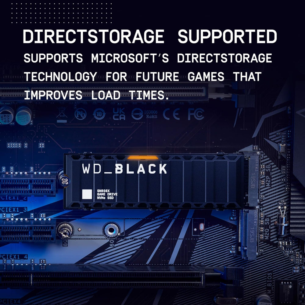 Western Digital Black SN850X NVMe M.2 SSD 4TB with Heatsink - 7300MB/s