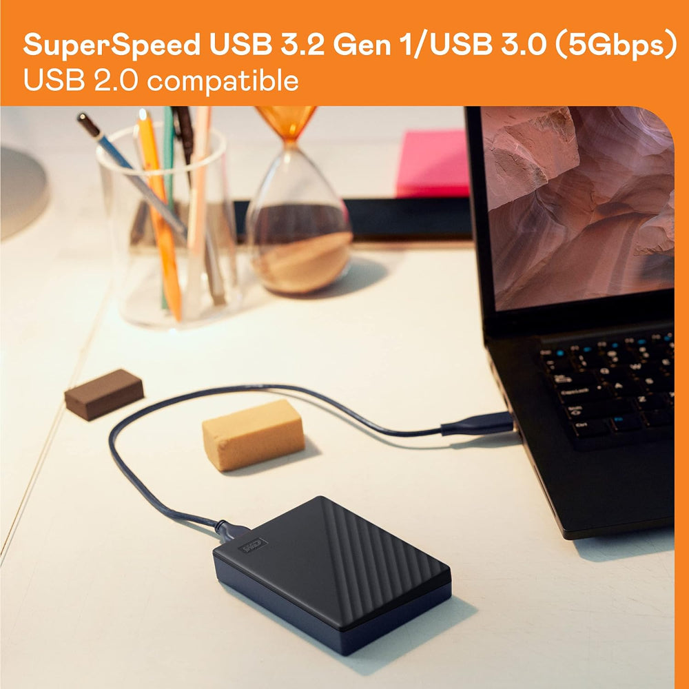 درايف HDD خارجي ويسترن ديجيتال ماي باسبورت سعة 2 تيرابايت - سرعة 5 جيجابايت/ثانية