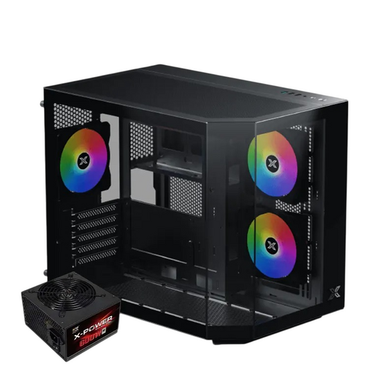 Xigmatek Cubi M ARGB PC Case with X-Power 600W 80 Plus White PSU