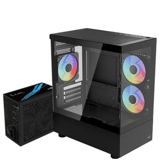 AeroCool Viewport Mini ARGB PC Case with Lux 650W 80 Plus Bronze PSU